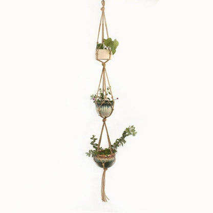 Macramé Plant Hanger Made From Cotton Rope - Stylish Suspension for Pots
