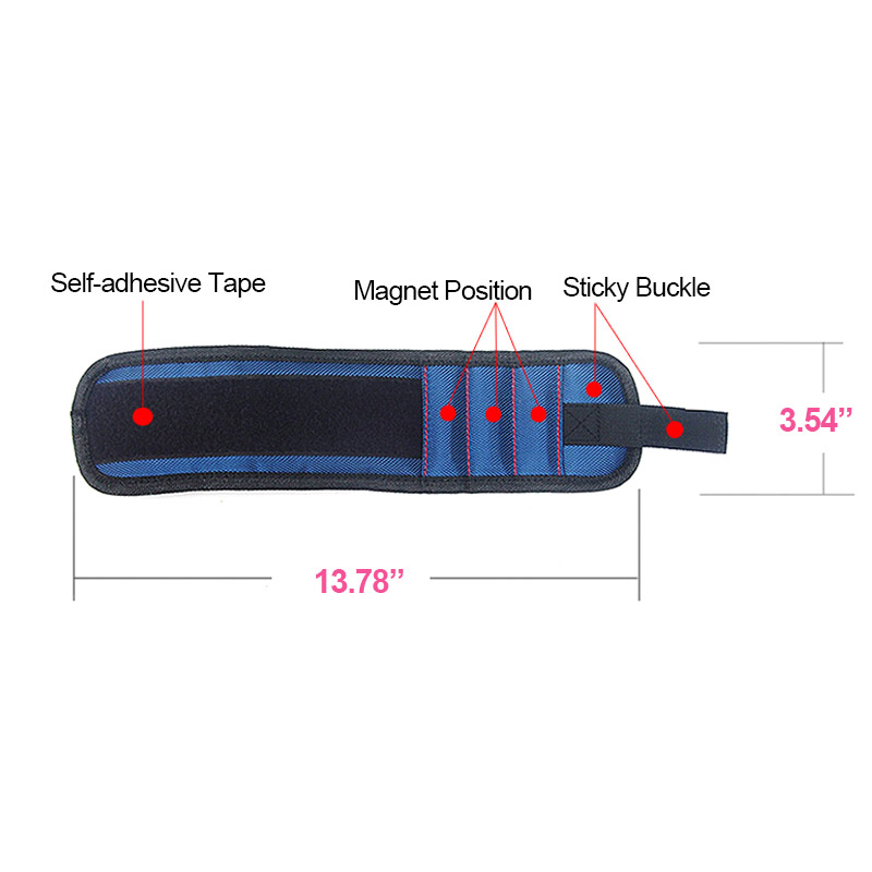 Magnetic Tool Holder Wristband for Screws and Nails