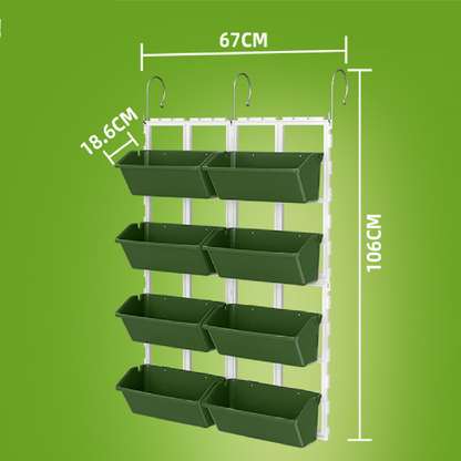 Vertical Plant Storage with 8 Pockets - Wall - Mounted Plant Shelf for Balcony and Garden