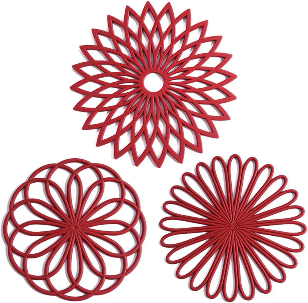 3-piece Silicone Coaster Set Heat-resistant Protective Mats
