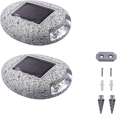 Solar Led Stone Light For Gardens And Paths - Weatherproof Path Lighting In Natural Stone Design