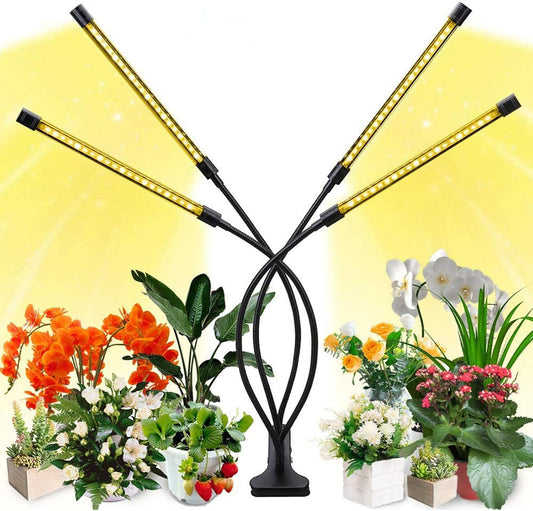 Plant Grow Light with 4 Flexible Arms and Dimming Function for Indoor Gardens