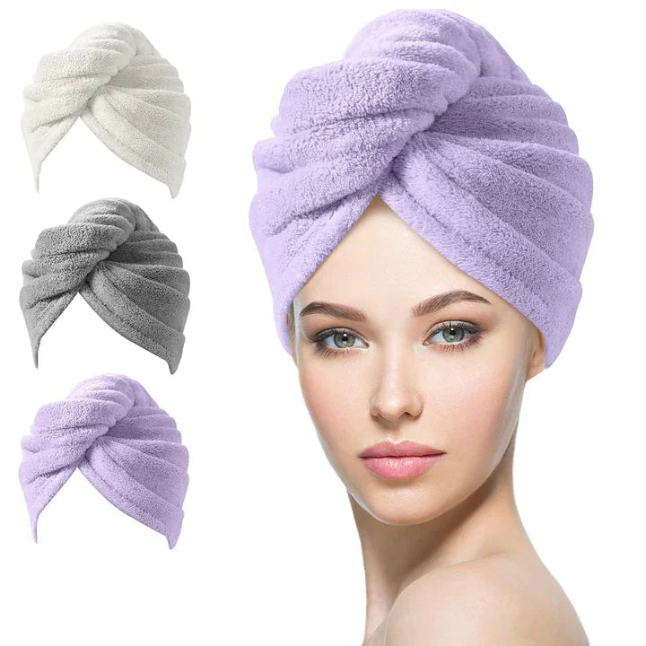 Microfiber Hair Towel Set | 3-Pack for Quick Drying