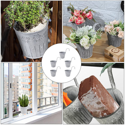 Hanging Metal Plant Pot in Vintage Design - Decorative Flower Pot for Indoor and Outdoor Use