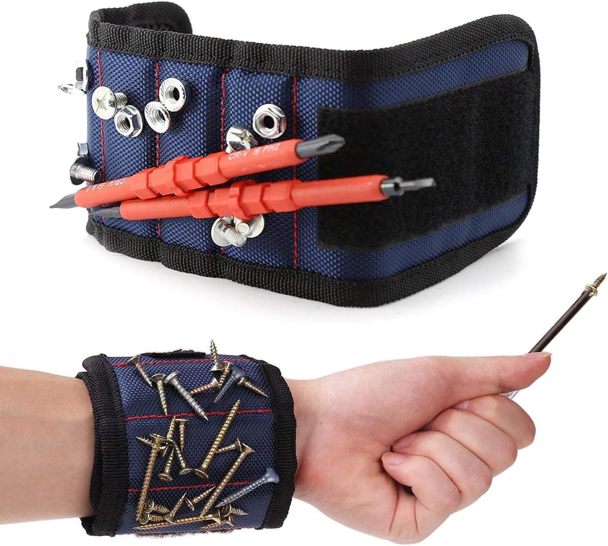 Magnetic Tool Holder Wristband for Screws and Nails