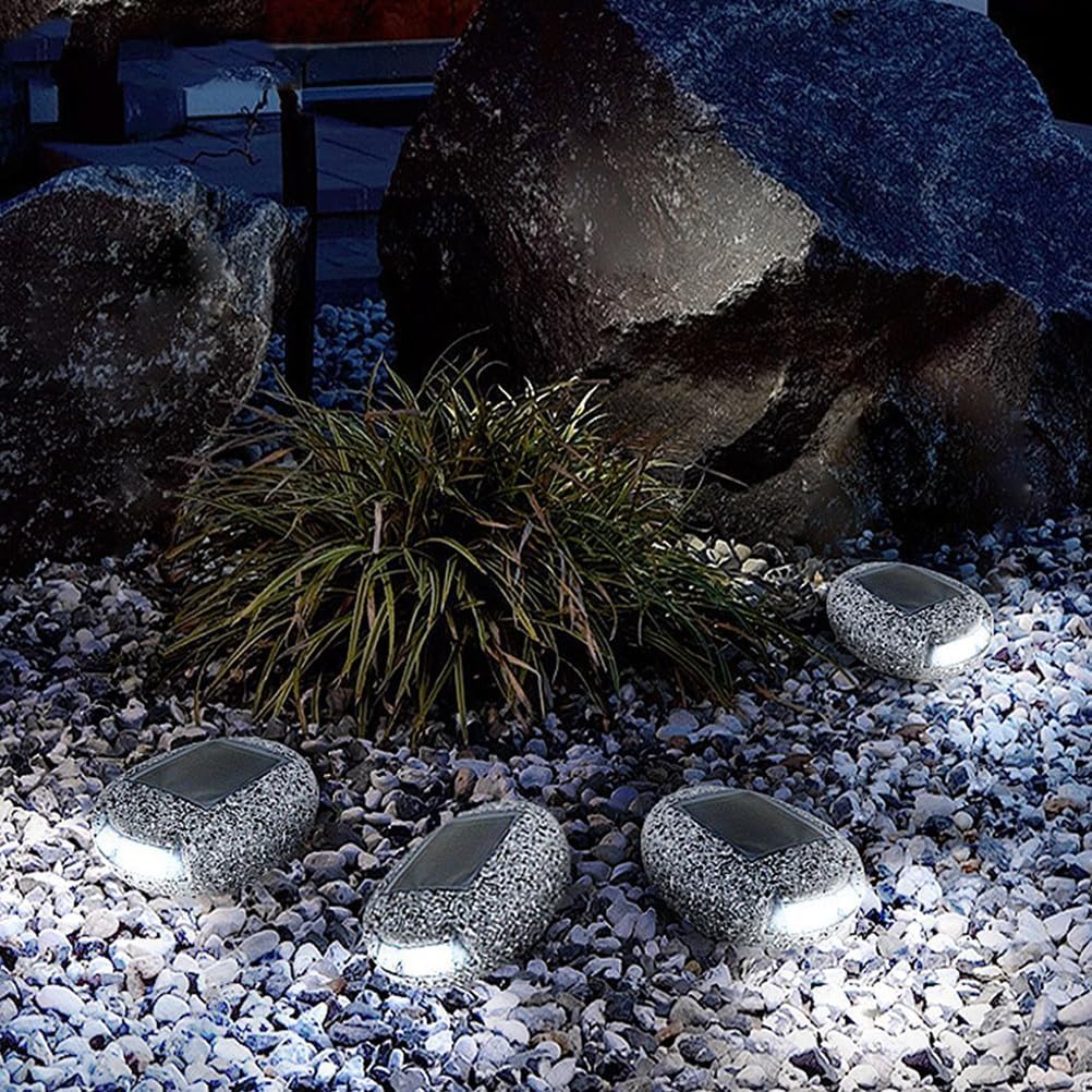 Solar Led Stone Light For Gardens And Paths - Weatherproof Path Lighting In Natural Stone Design