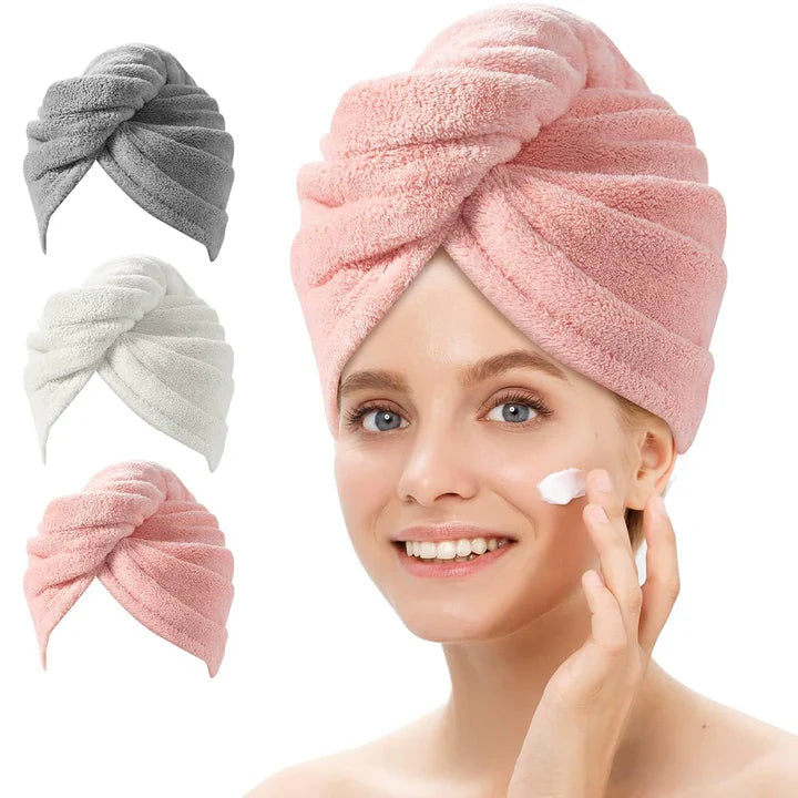Microfiber Hair Towel Set | 3-Pack for Quick Drying