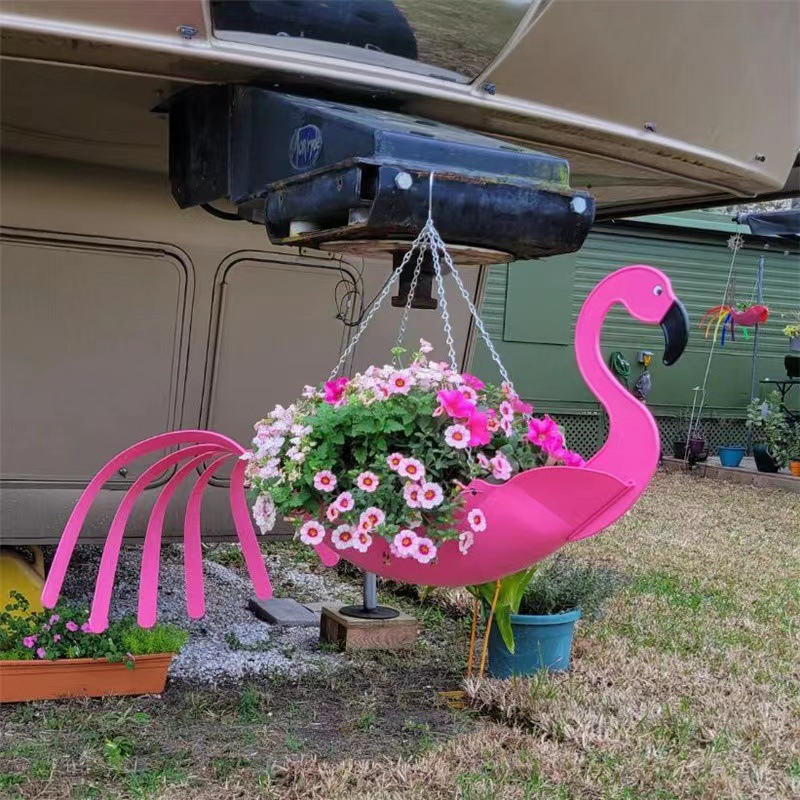 Colourful Hanging Planter in Chicken Design - Decorative Flower Hanger for the Garden