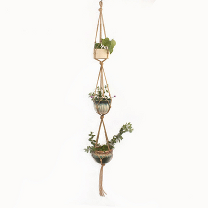 Macramé Plant Hanger Made From Cotton Rope - Stylish Suspension for Pots