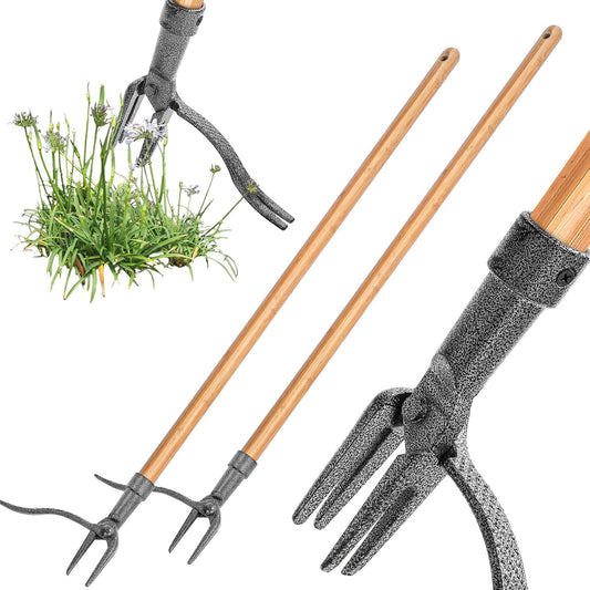 Weed Puller with 4 - Claw Head - Effective Iron Garden Tool for Root Removal
