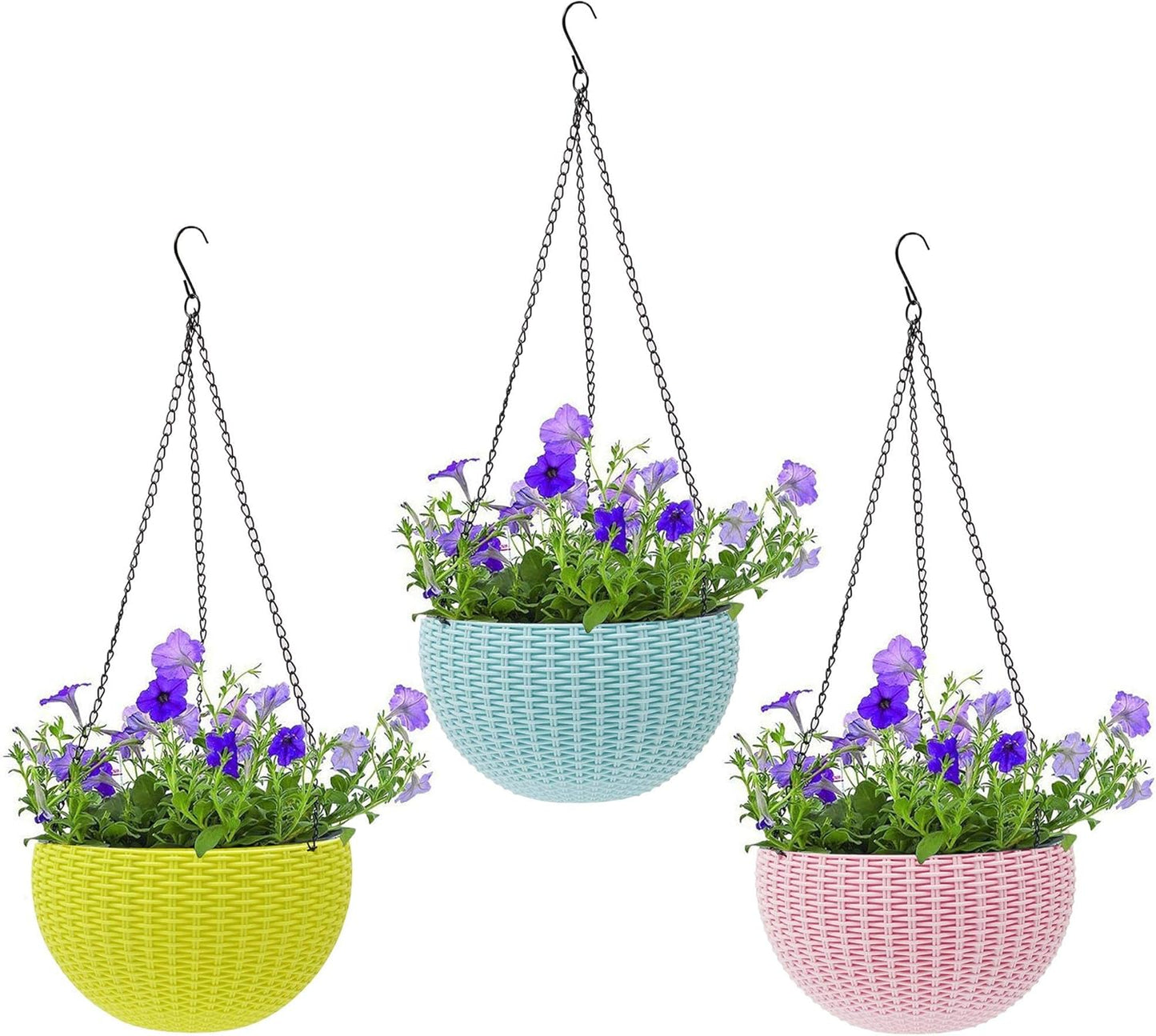 Woven Hanging Basket for Plants with Chain - Ideal for Balcony and Garden