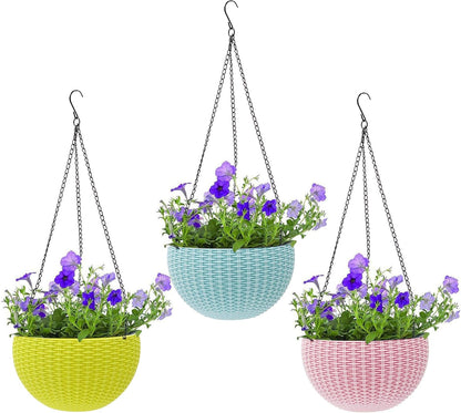 Woven Hanging Basket for Plants with Chain - Ideal for Balcony and Garden