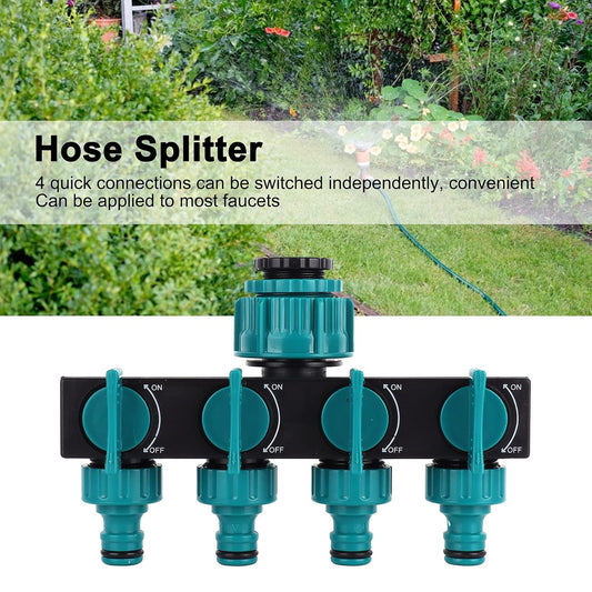 Universal 4 - Way Garden Hose Distributor - Adjustable Tap Distributor