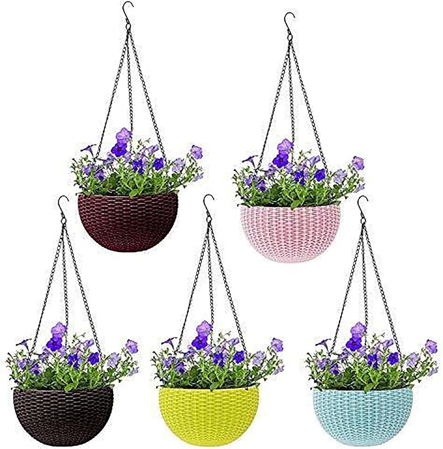 Woven Hanging Basket for Plants with Chain - Ideal for Balcony and Garden