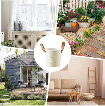 Decorative Plant Pots with Leather Handles - Flower Pots for the Home and Garden