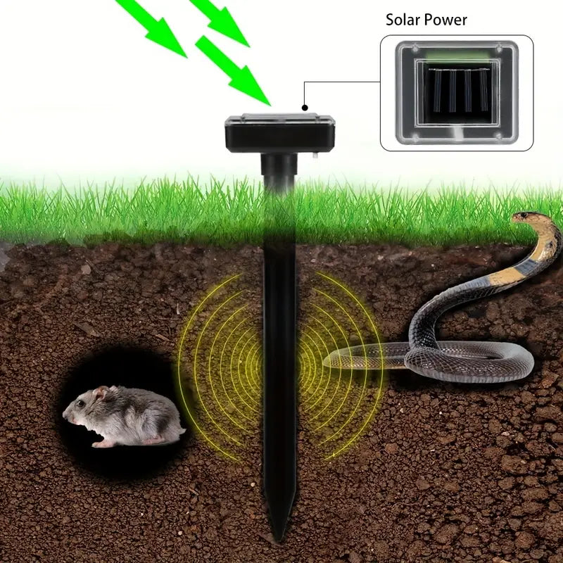 Solar - Powered Snake and Pest Repellent - Ultrasonic Device for the Garden
