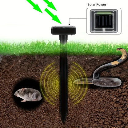 Solar - Powered Snake and Pest Repellent - Ultrasonic Device for the Garden