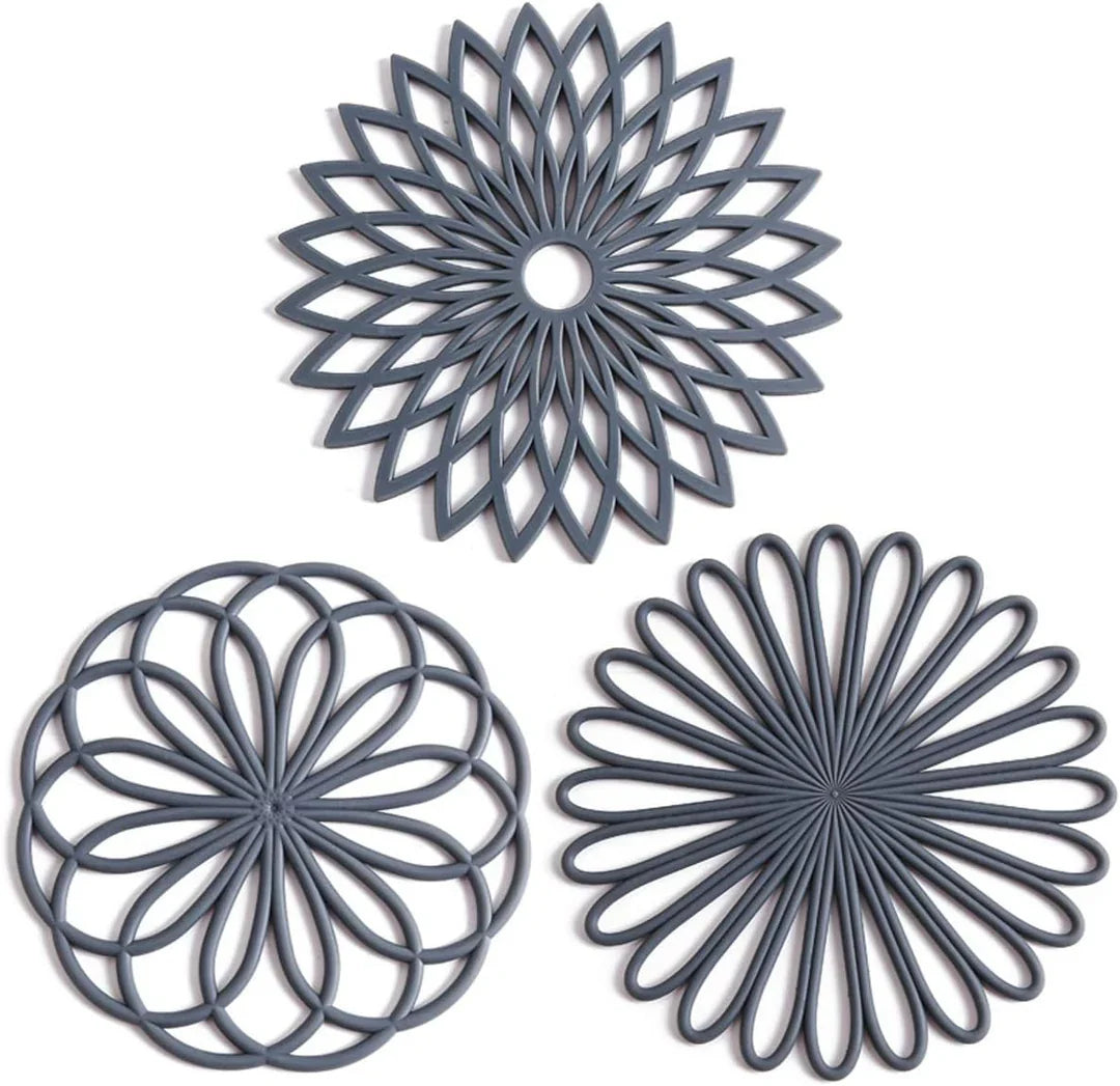 3-piece Silicone Coaster Set Heat-resistant Protective Mats
