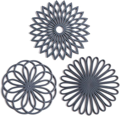 3-piece Silicone Coaster Set Heat-resistant Protective Mats