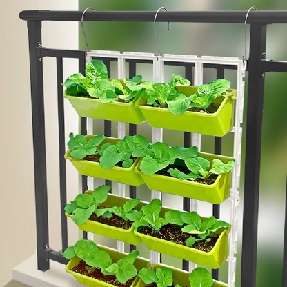 Vertical Plant Storage with 8 Pockets - Wall - Mounted Plant Shelf for Balcony and Garden