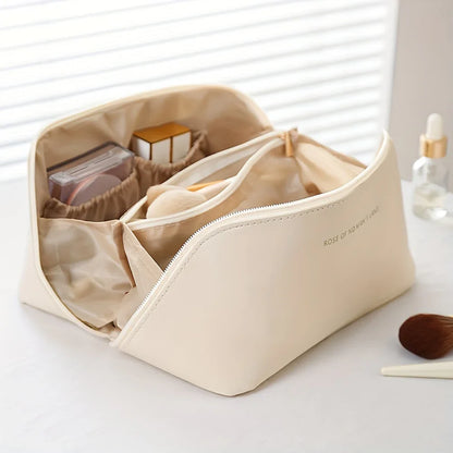 Travel-friendly Make-up Organizer With Zipper - Elegant Cosmetic Bag