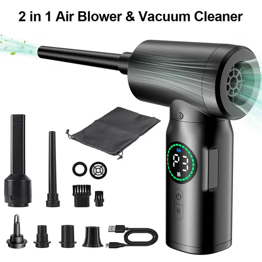 2-in-1 Portable Vacuum Cleaner And Blower With Compressed Air And Led Light (7500mah)