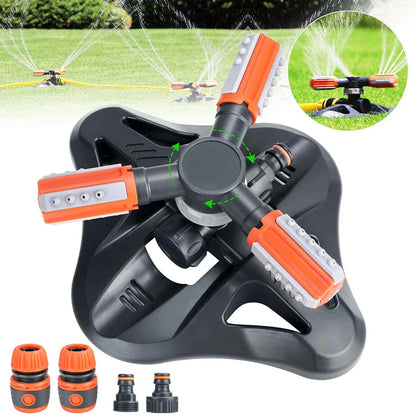 Rotatable Garden Sprinkler with 3 Nozzles - Efficient Irrigation Sprinkler for Lawns and Gardens
