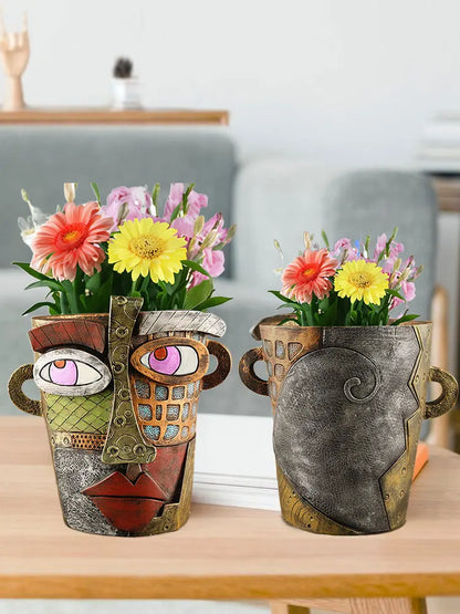 Colourful Face Flower Pot - Creative Decoration for the Home and Garden