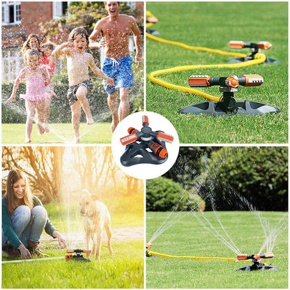Rotatable Garden Sprinkler with 3 Nozzles - Efficient Irrigation Sprinkler for Lawns and Gardens