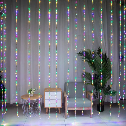 Led Light Curtain With Colour Change - Decorative Fairy Lights For Windows  Walls And Parties