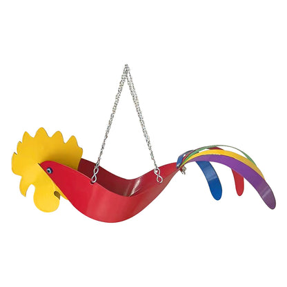 Colourful Hanging Planter in Chicken Design - Decorative Flower Hanger for the Garden