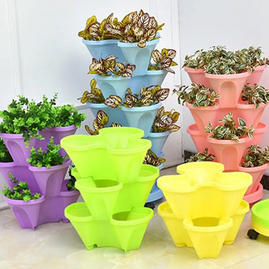 Stackable Plant Tower for Herbs and Vegetables - Vertical Garden Planters for Indoors and Outdoors