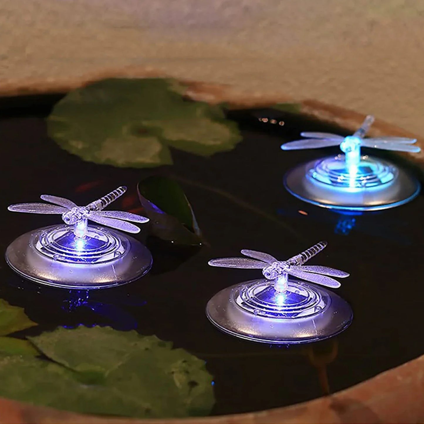 Solar - Powered Pond Decoration Butterfly and Dragonfly - Colour - Changing Led Lights for Garden and Pond