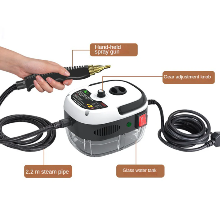 2500w Steam Cleaner With High Pressure - 6 Levels For Home And Kitchen