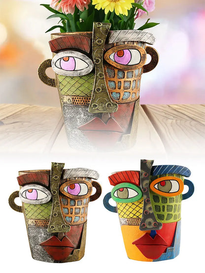 Colourful Face Flower Pot - Creative Decoration for the Home and Garden