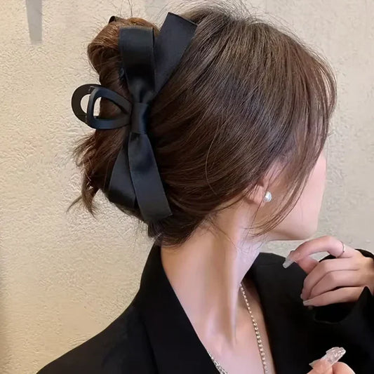 Large Hair Clips With Satin Bows