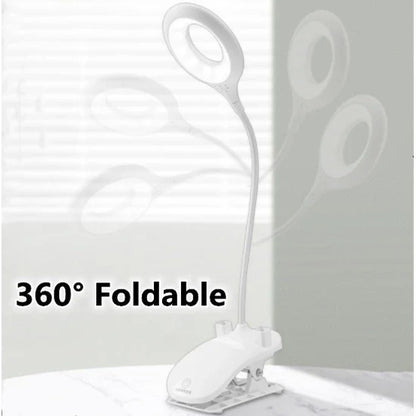 Rechargeable Led Desk Lamp With Clip - Adjustable Desk Lamp For Home Office And Study