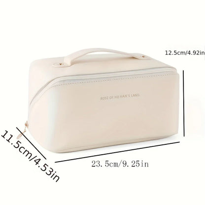 Travel-friendly Make-up Organizer With Zipper - Elegant Cosmetic Bag