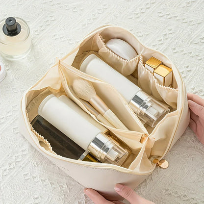 Travel-friendly Make-up Organizer With Zipper - Elegant Cosmetic Bag