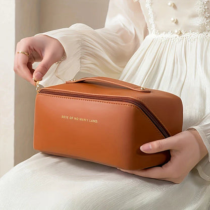 Travel-friendly Make-up Organizer With Zipper - Elegant Cosmetic Bag