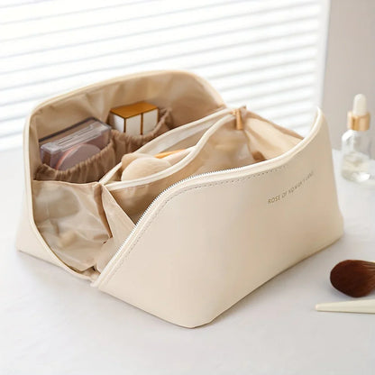 Travel-friendly Make-up Organizer With Zipper - Elegant Cosmetic Bag