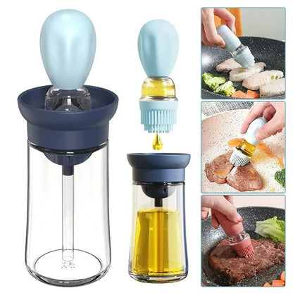 Oil Dispenser with Silicone Brush - Precise Dosing & Easy to Use for Cooking & Grilling