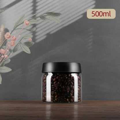 Glass Coffee Bean Storage Container With Flavour Protection Lid For Long - Lasting Freshness