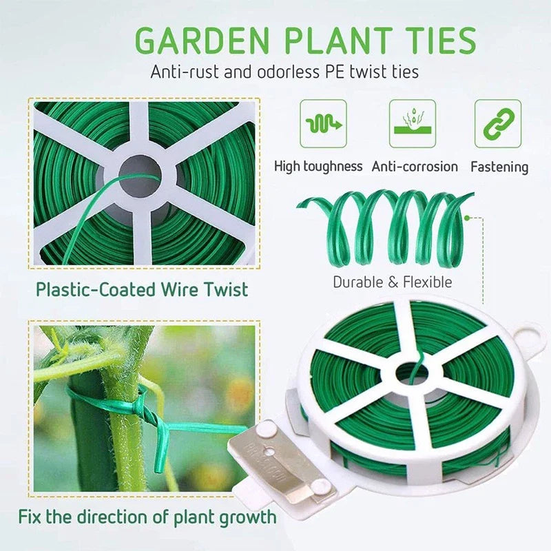 Garden Wire Twist Tape - 50 M Roll for Plants and Gardening