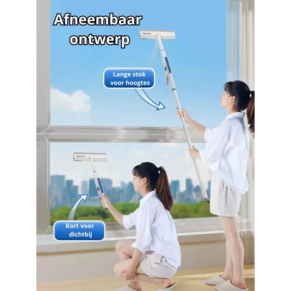 Functional 3 - In-1 Window Wiper with Spray and Wipe Function