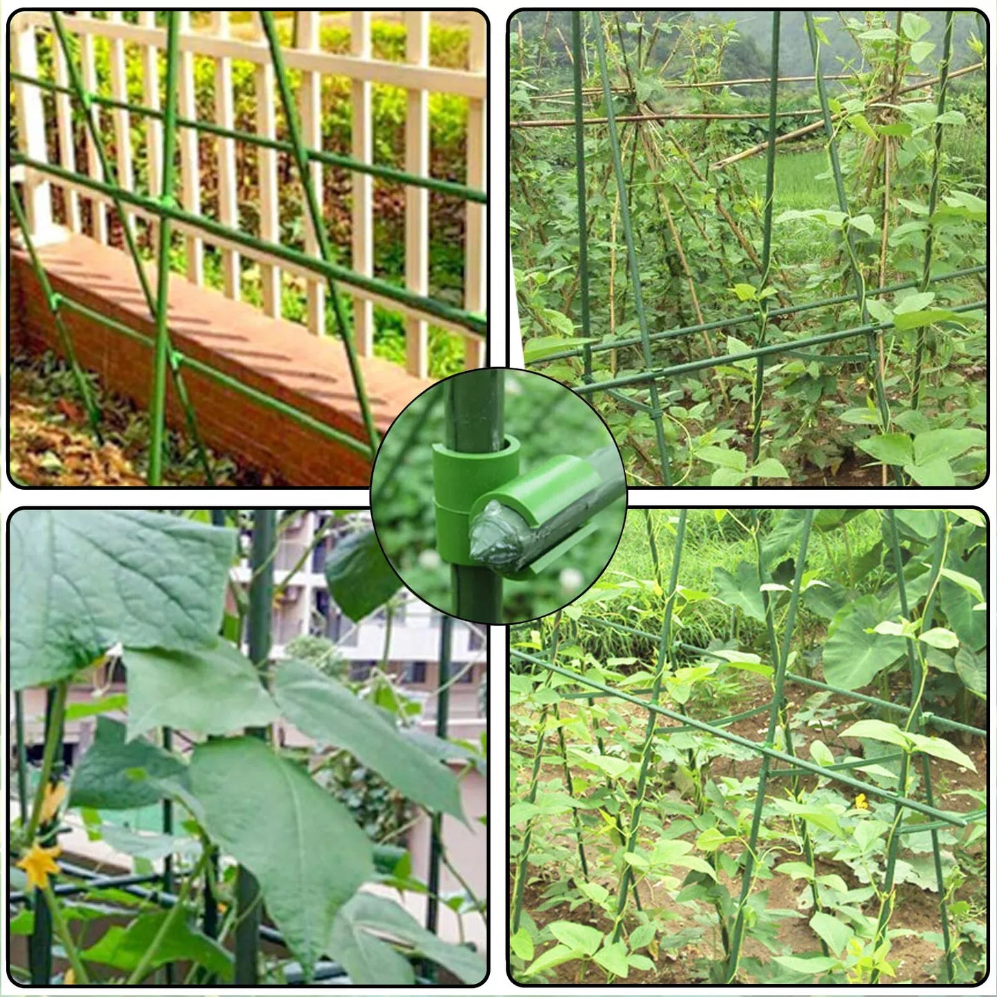 Plant Support Clip for Garden Fences - Practical Clip Holder for Poles and Netting
