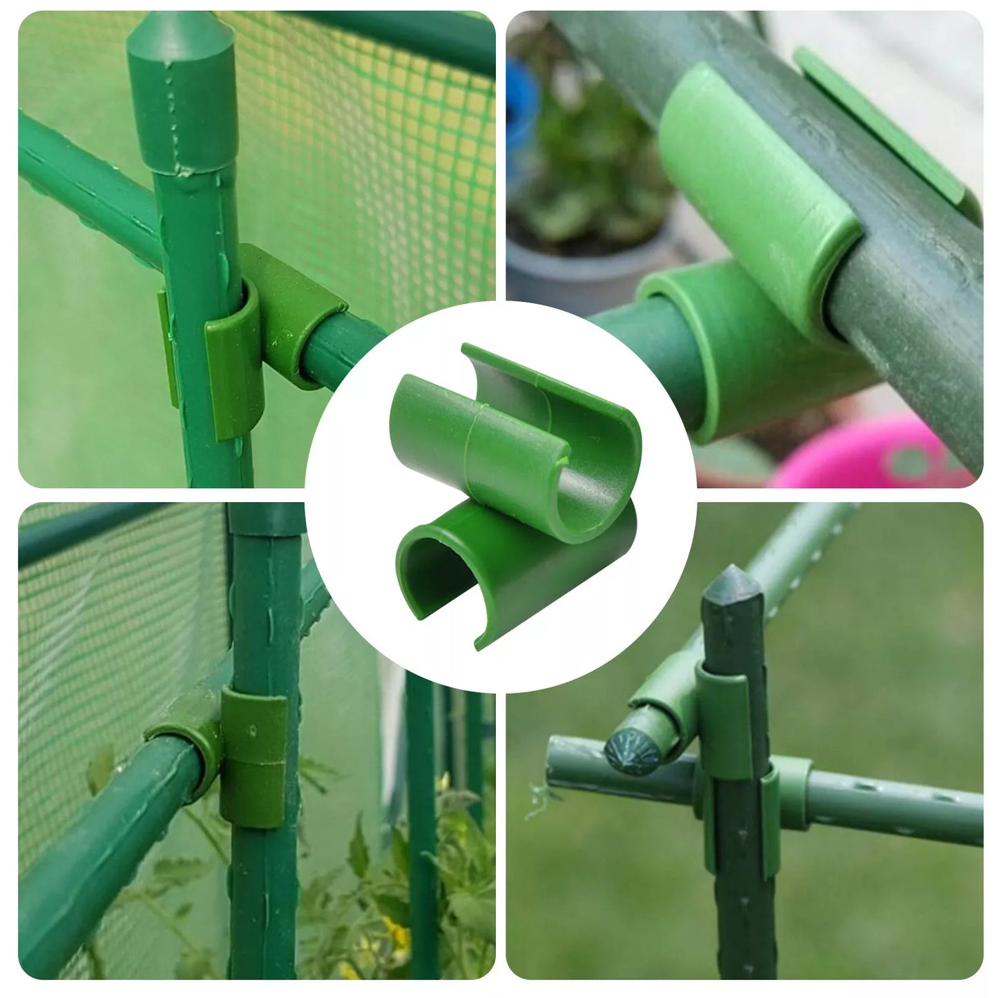 Plant Support Clip for Garden Fences - Practical Clip Holder for Poles and Netting