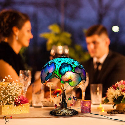 Charming Table Lamp With Stained Glass